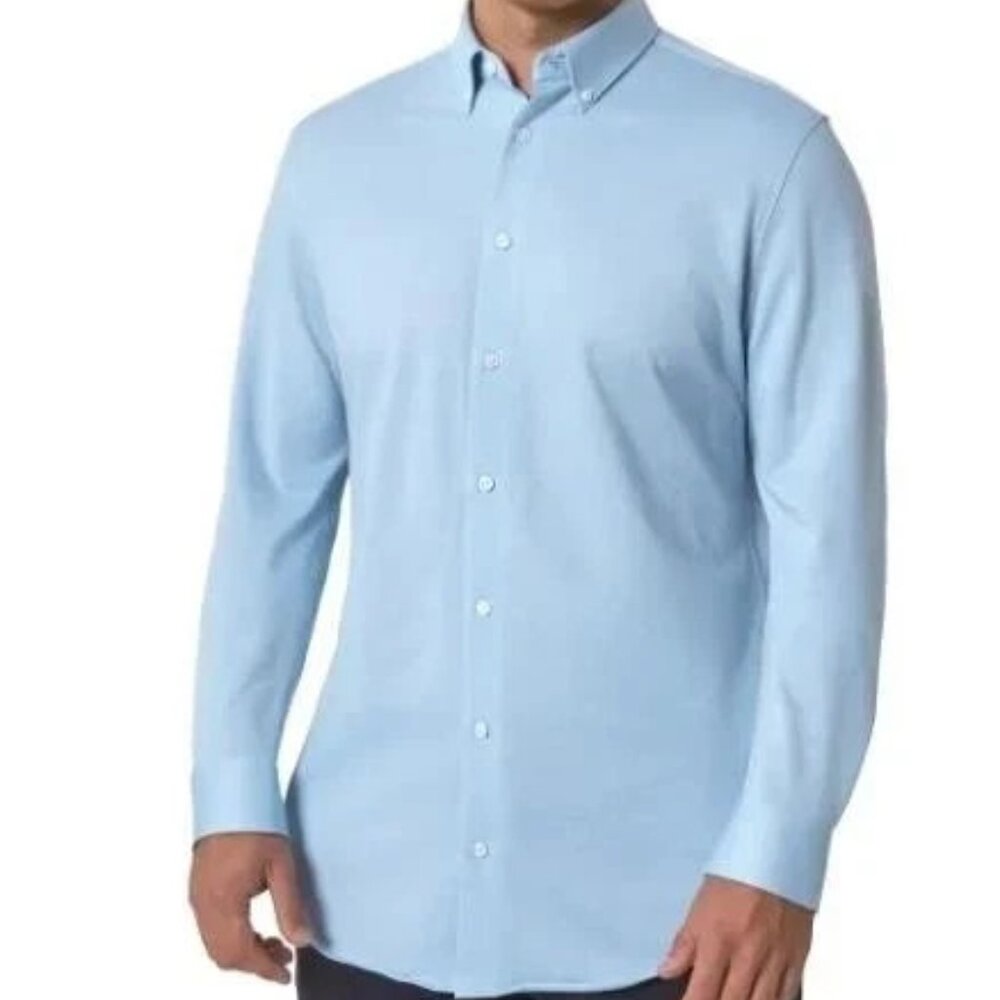 Modern Ambition Men's Size XXL Blue Button-Up Standard Fit Knit Shirt NWT
